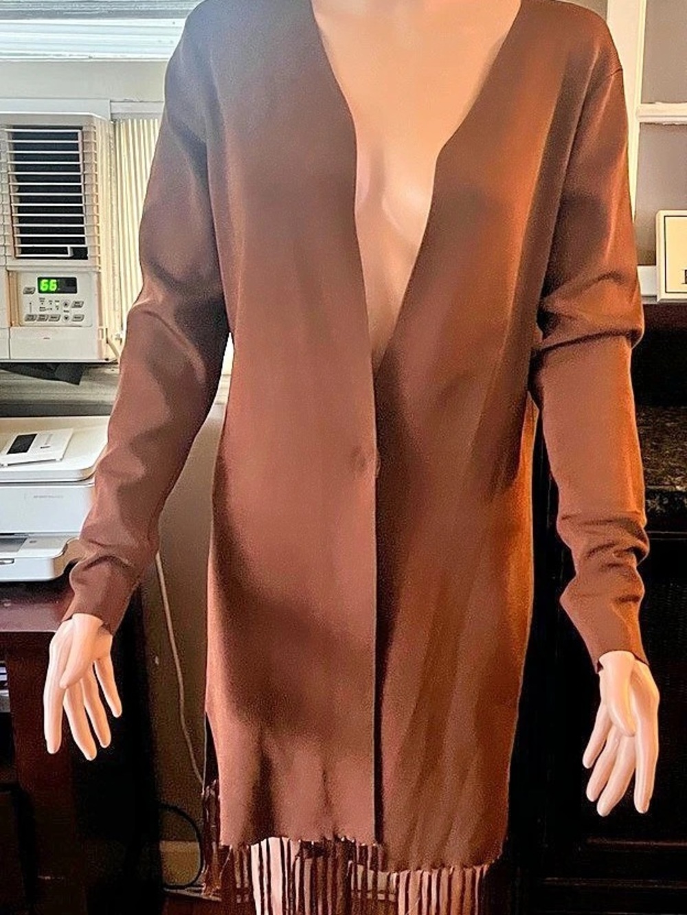 Chadwick's Brown Fringe Midi Dress Size Medium